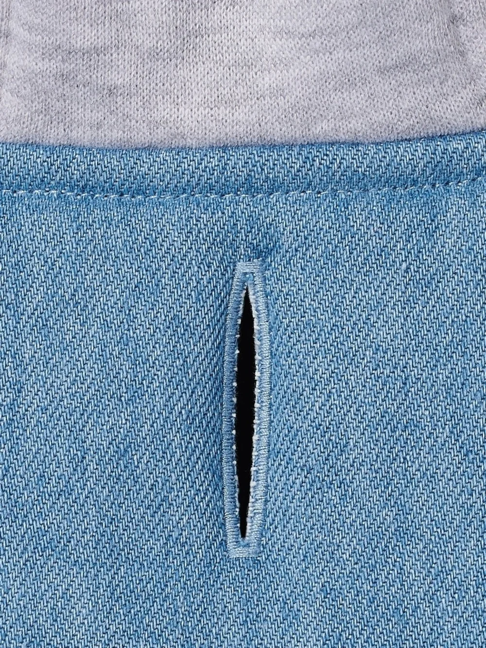Frisco Dog Denim-Style Hooded Coat in Blue XL